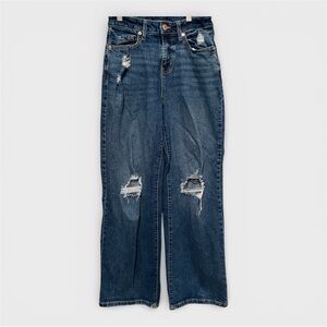 Wild Fable High Rise Baggy Jeans Womens size 2r Distressed Medium Wash